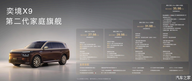 限时优惠售27.98万起/曝奕境产品规划 奕境X9将于10月初开启交付