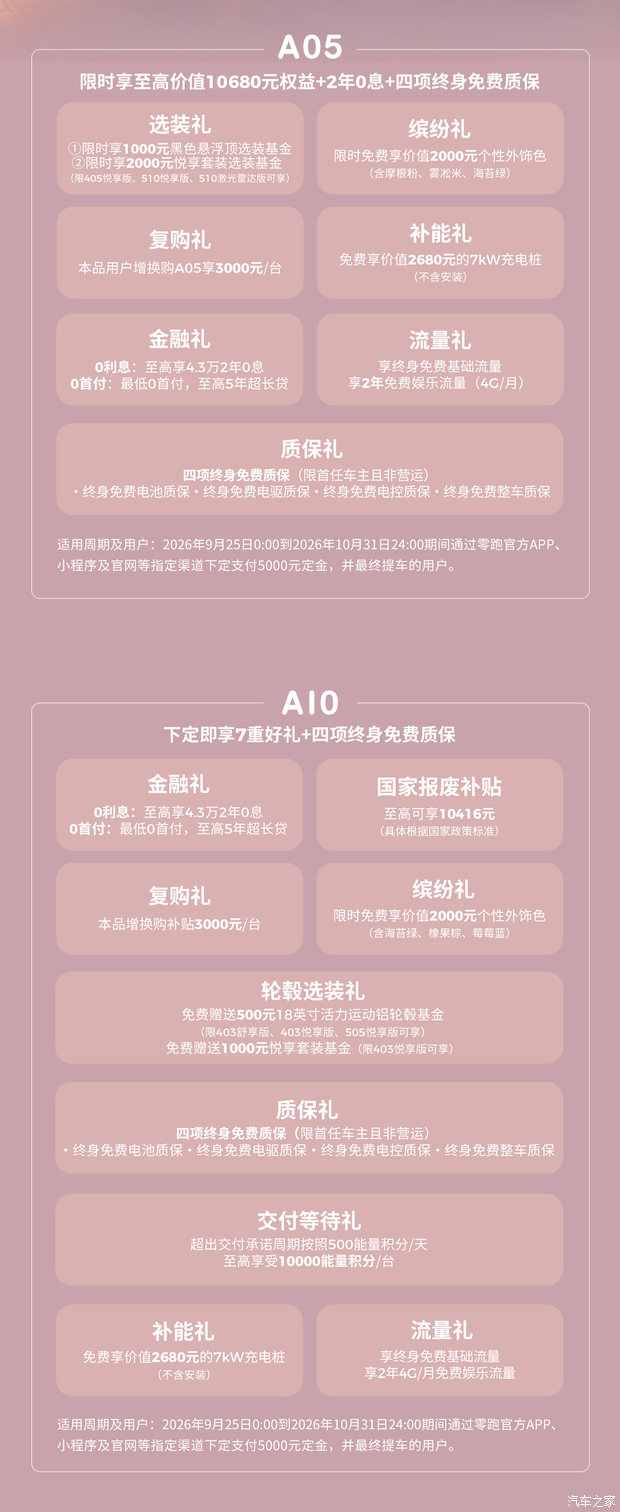 多重购车权益及免息政策等 零跑汽车发布10月购车权益